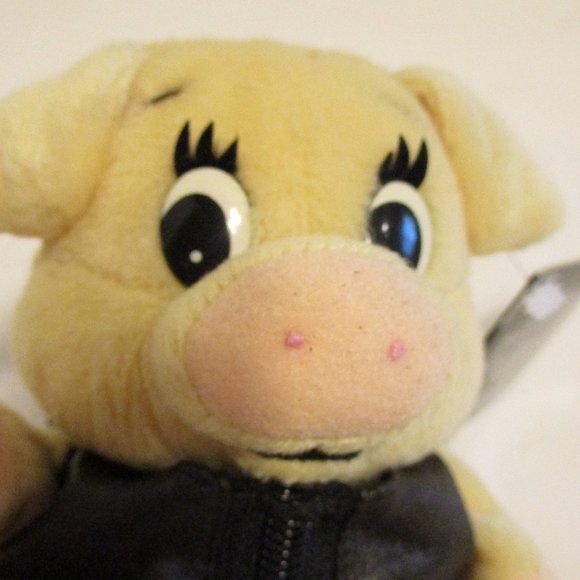 Harley Davidson NEW Vintage 1999 Black Red Peach Graphic Bean Bag Plush - Picture 5 of 8